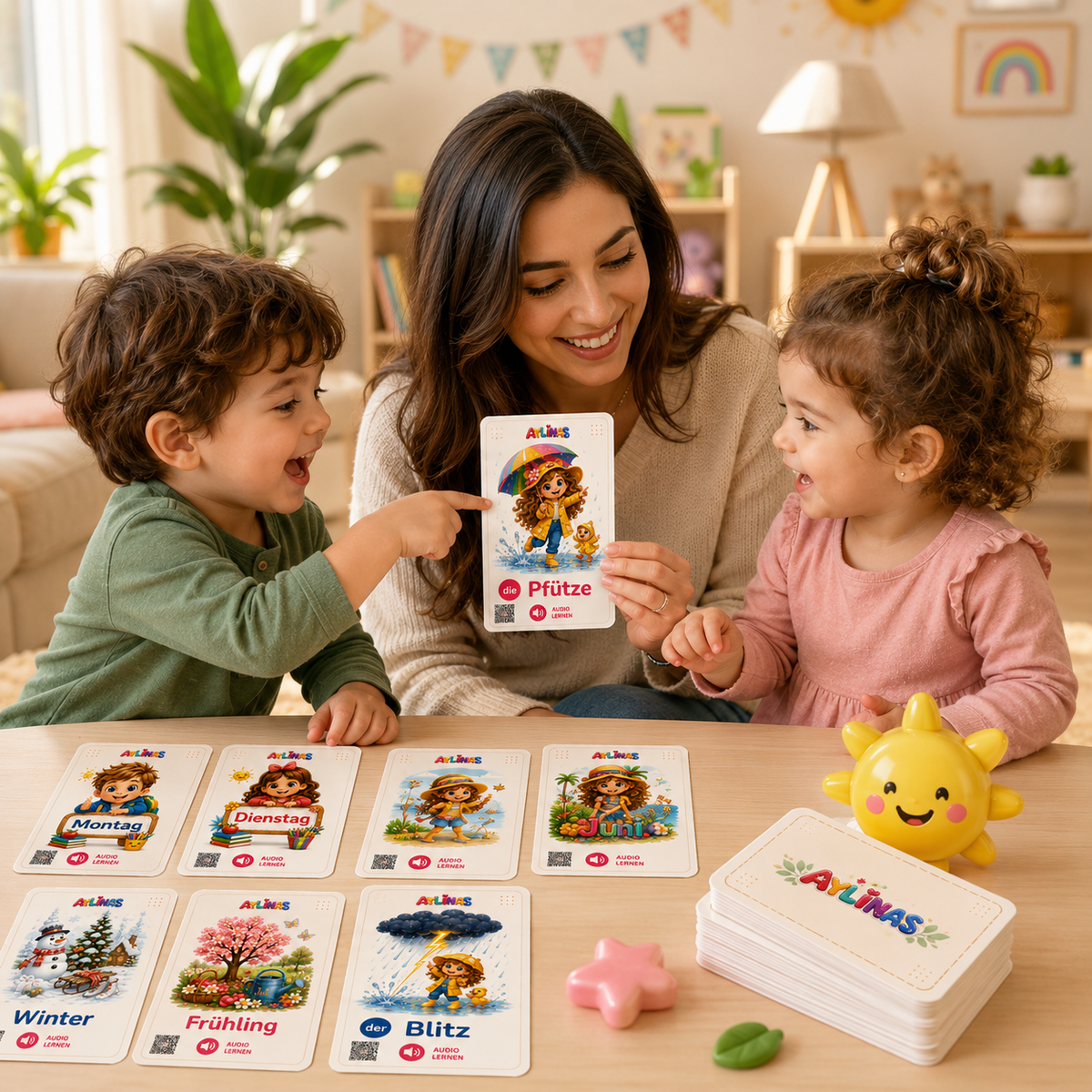 Zeit & Wetter — Time & Weather German Flashcards for Kids