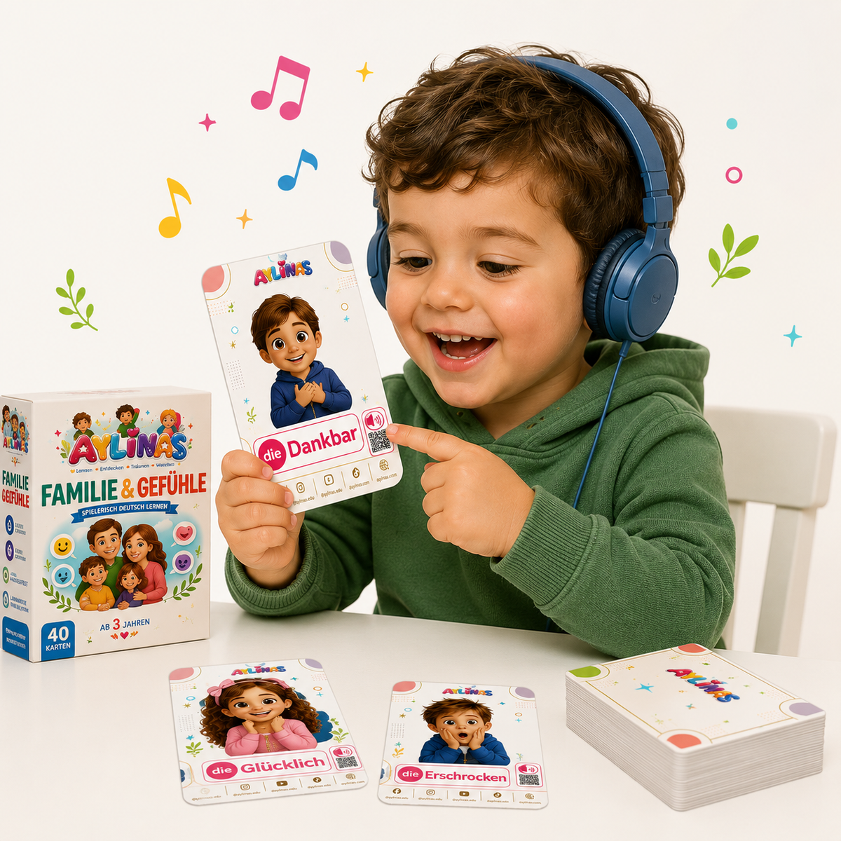 Family & Feelings German Flashcards for Kids | Familie & Gefühle