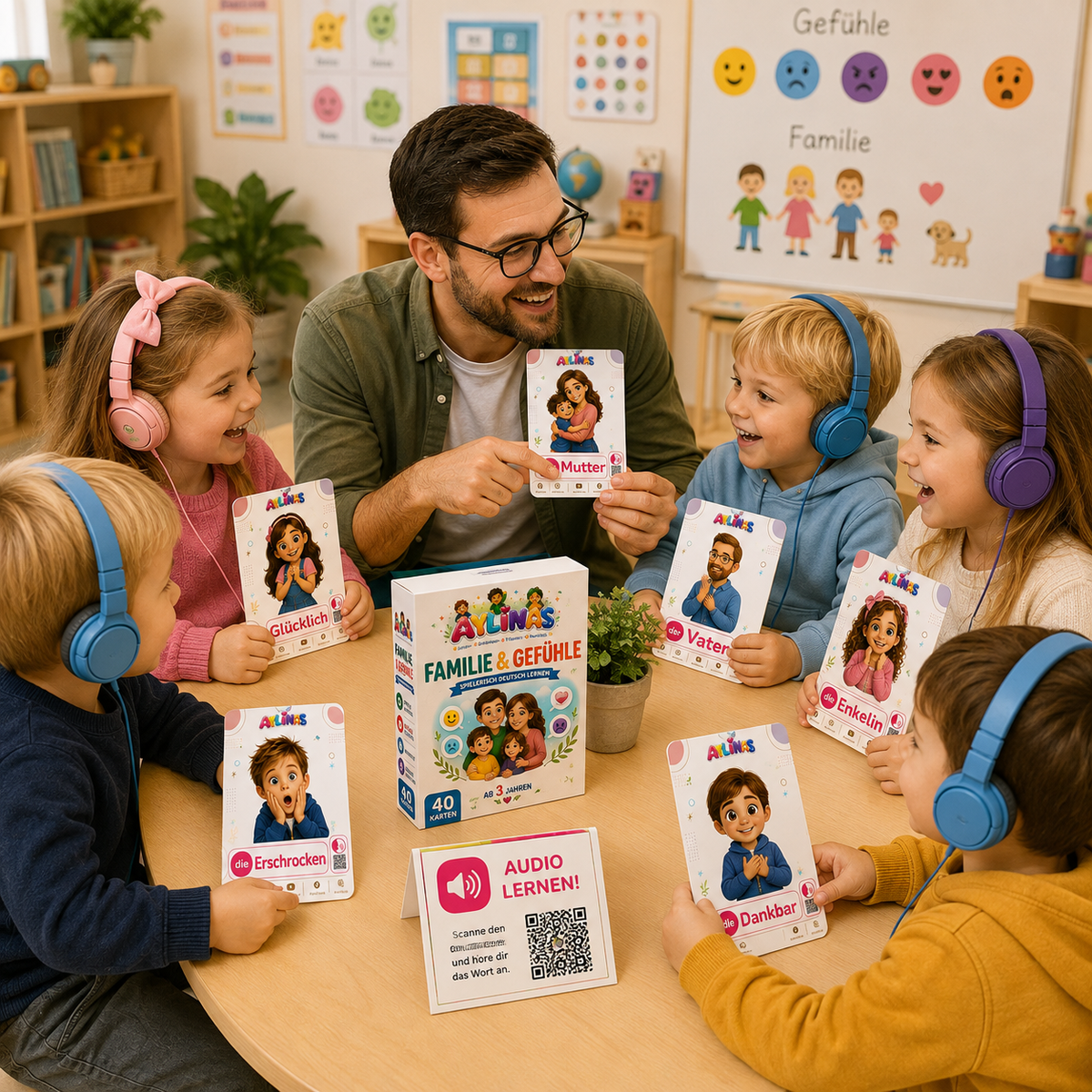 Family & Feelings German Flashcards for Kids | Familie & Gefühle