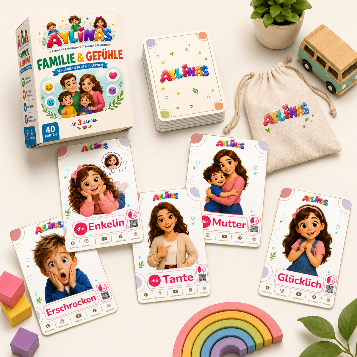 Family & Feelings German Flashcards for Kids | Familie & Gefühle